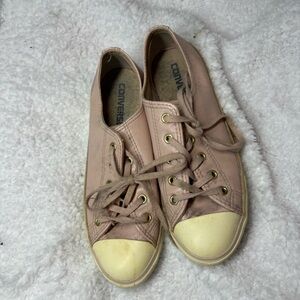 Converse Pink and Cream Low-Top Sneakers Classic Design